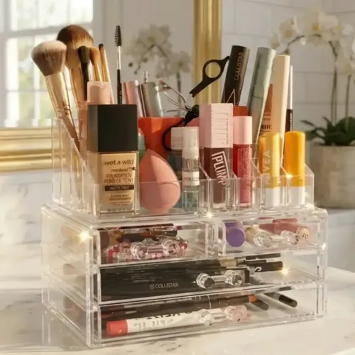 Organizador Cosmético Acrílico Transparente Maquillaje Cajón