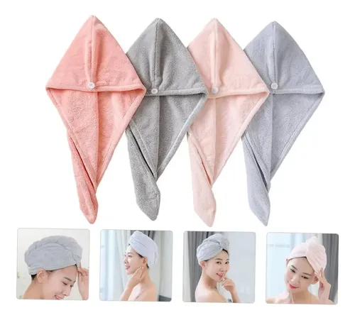 Set De 4 Gorras Para Secador De Pelo Toalla De Secado
