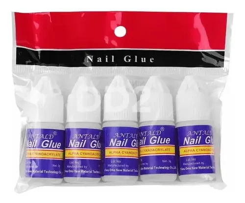X5 Pegamento Nail Glue Para Uñas Postizas Tips Strass Gotero