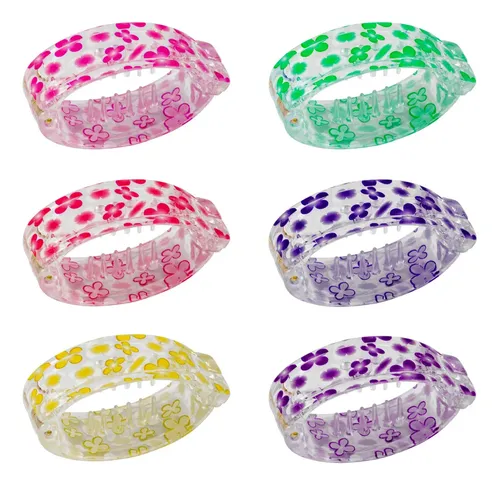 Broches Pelo Banana 6cm Flor Transparente Pack X12 Flores