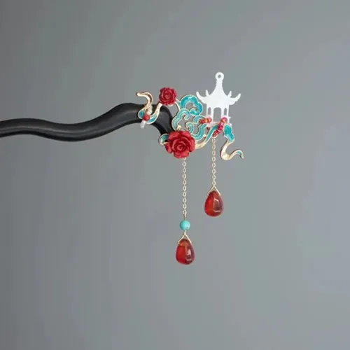 Broche De Pelo Recogido Inspirado En El Cloisonne Otonal Con