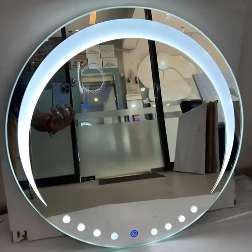 Espejo Circular Led 60cm Espejo Cálido Romántico Marco Transparente