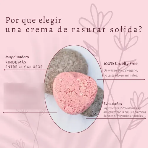 Crema De Rasurar Femenina Vegana Natural Rosas
