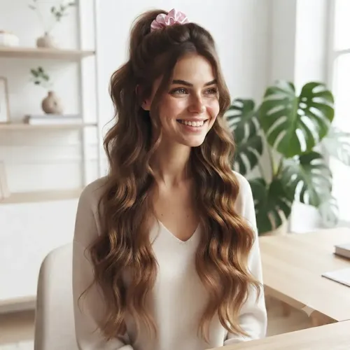 Scrunchie Saten, Colita De Raso Anti Frizz Rosa Bebe