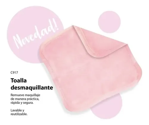 Toalla Pad Desmaquillante Microfibra Rosa Limpieza Facial