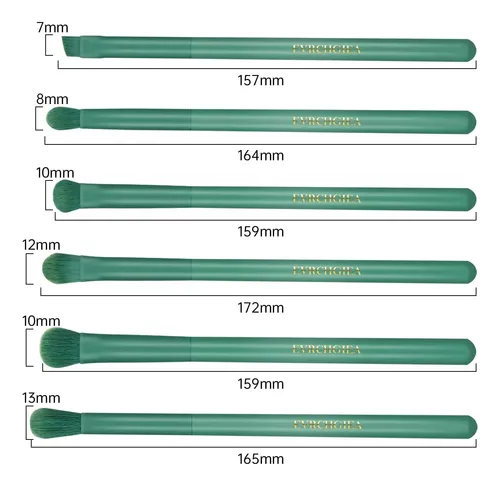 Set De Brochas Para Ojos Evrchgiea 6 Unidades Verde
