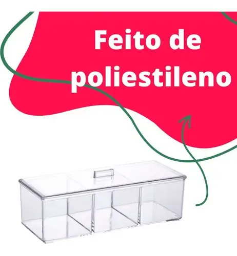 Organizador de maquillaje con tapa, 23 x 9 pulgadas, color transparente Paramount