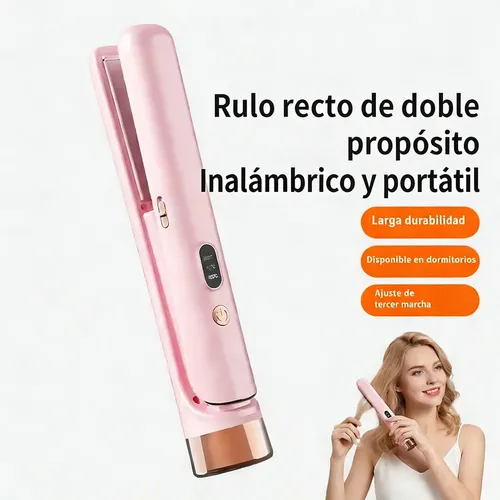 Plancha Y Rizador Inalámbrico Portátil 2 En 1 4000mah .w