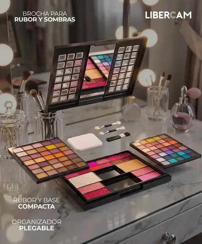 Set Maquillaje 70 Sombras Rubor Polvo Compacto Labial