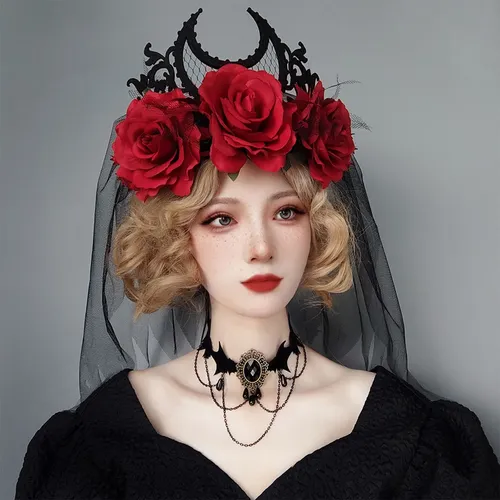 Tiara Gótica Con Diadema Para El Día De Los Muertos