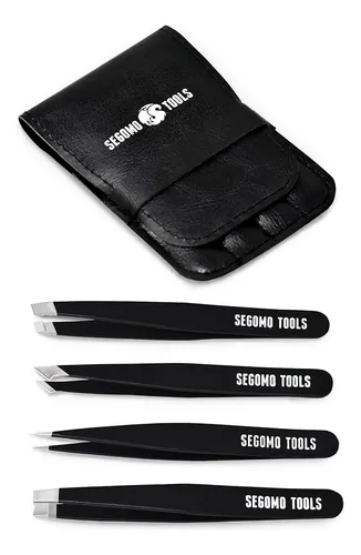 Set 4 Pinzas Precisión Mujer Para Cejas Y Pelo Encarnado