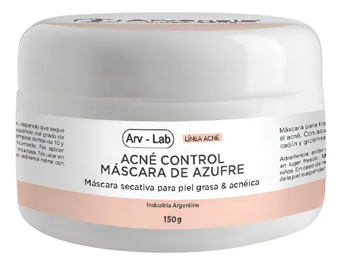 Mascara Secativa Reguladora Grasa Acne Antibrillo Con Azufre