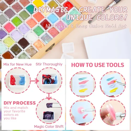 Sponge Pat Gel Uñas 60 Colores Kit Ombre