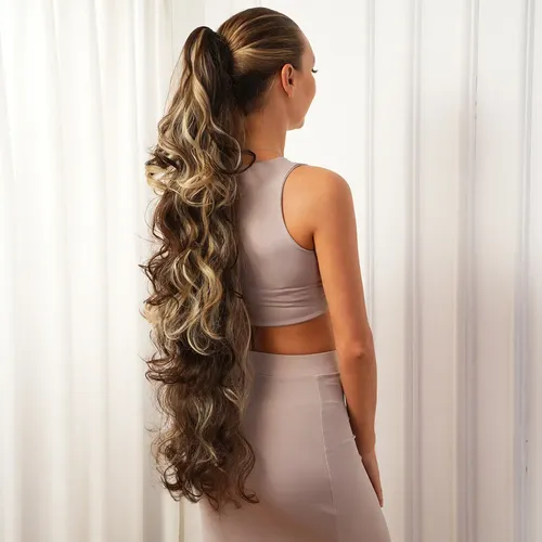 Extensiones Cabello Largo Rizado Natural Cola Caballo