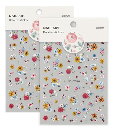 Kyl Aflorish- Pegatinas De Uñas 5d Abeja Flor Pastoral