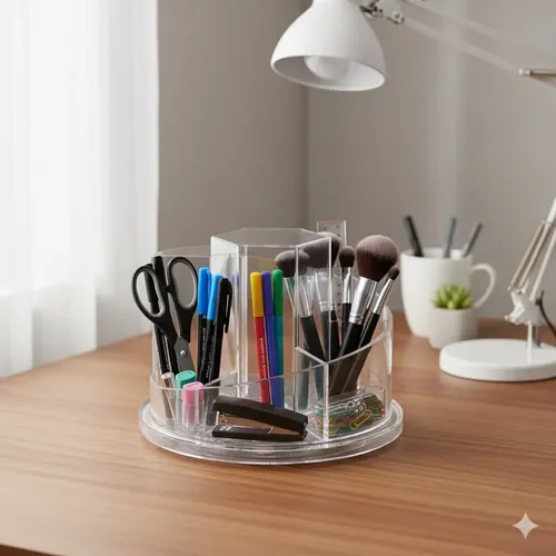 Organizador De Acrílico Giratorio Para Maquillaje Cosméticos