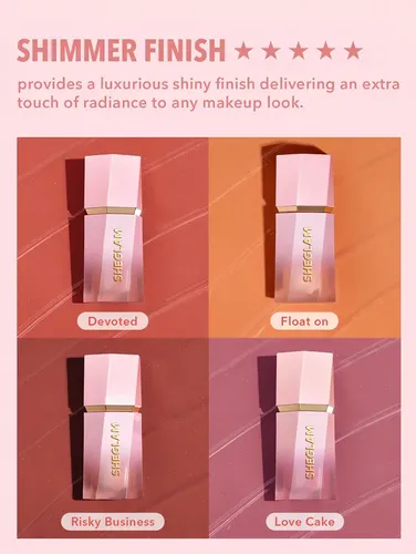 Sheglam Color Bloom Dayglow Liquid Blush Shimmer Finish Tono del maquillaje Risky Bussines