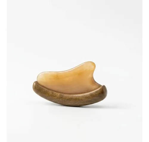 Tabla De Gua Sha De Cuerno Natural Y Madera De Sándalo Verde