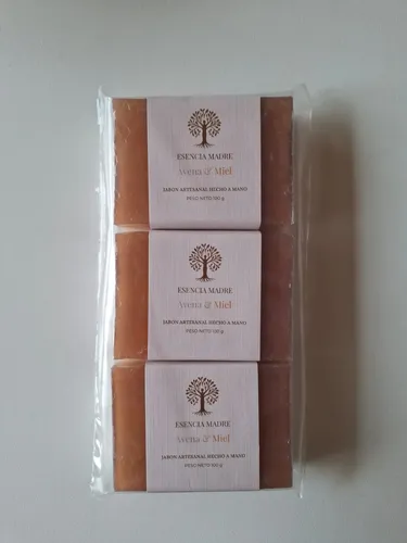 Jabón Artesanal Premium Avena Y Miel Base Vegetal 100g