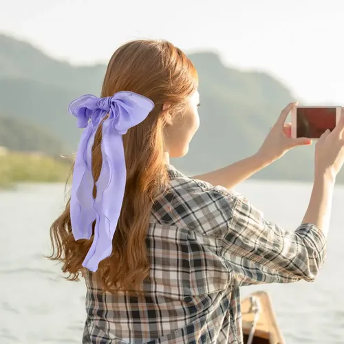 7 Faixas De Cabelo Com Laço, Scrunchies De Chiffon, .
