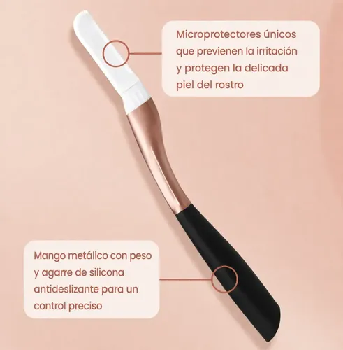 Perfilador Cejas Dermaplaning Vello Facial 10 Repuestos Rosa
