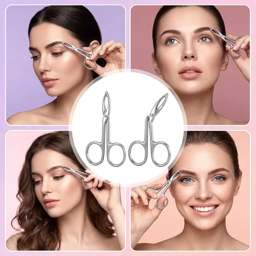 Pinzas Para Cejas Acero Inoxidable Precisión 2 Unidades