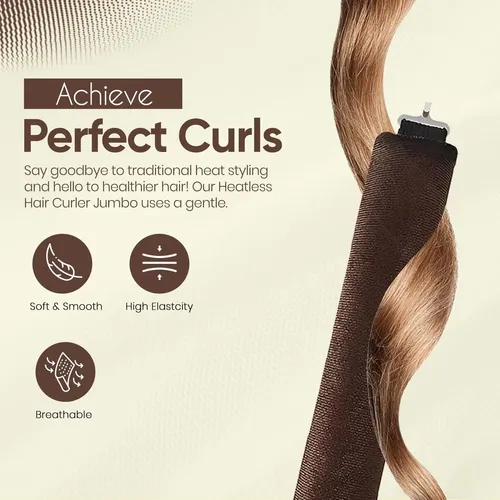 Dd. Y 8pzs Rizador De Cabello Sin Calor, Rulos Para Ondas