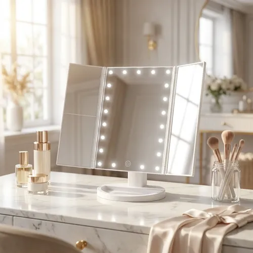 Espejo Triple Tactil Para Maquillaje Con Luz Led Tactil