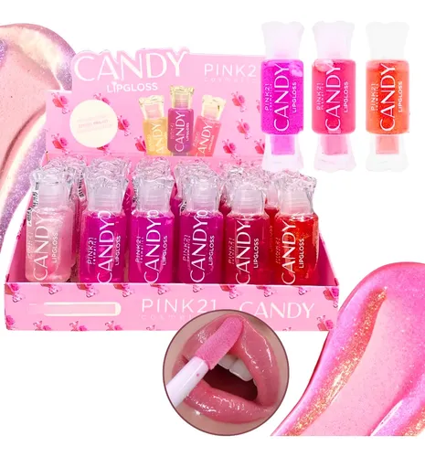 Balsamo Lip Gloss Magico Hidratante Con Glitter Candy Pink21