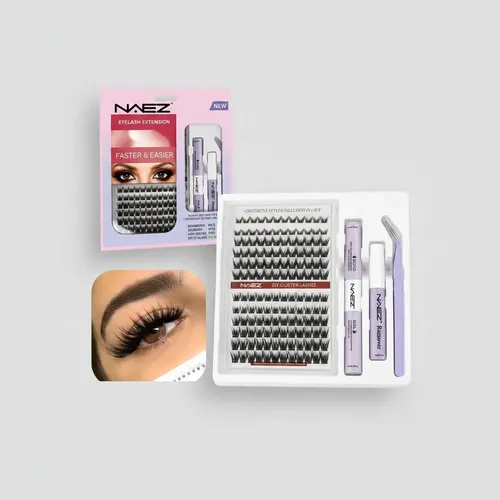 Kit Extensión De Pestañas Voluminous Cluster Lashes