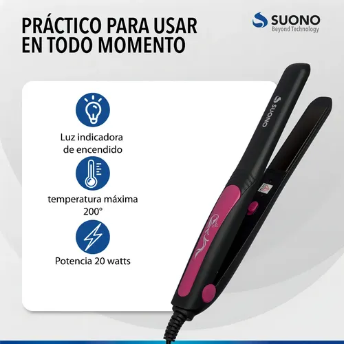 Planchita De Pelo Profesional Portátil Suono 40w