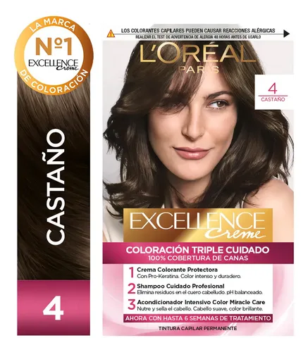 Kit De Coloración Excellence Creme L’oréal Paris Tono Tono 4 Castaño