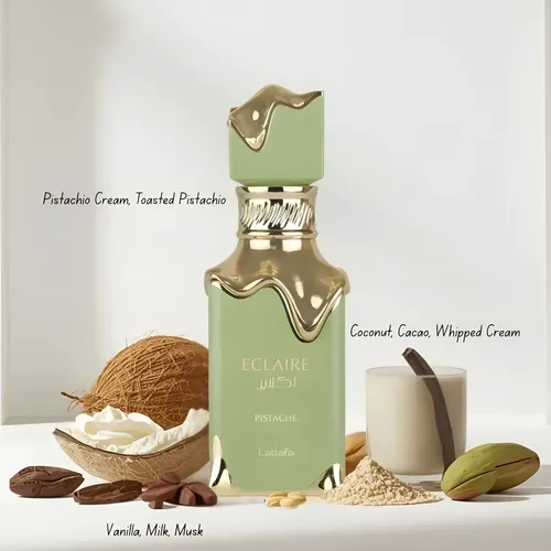 Perfume Eclaire Pistache Lattafa 100ml Edp Mujer Gourmand