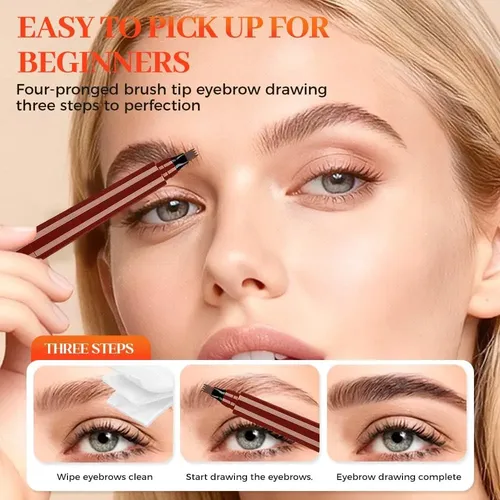 Delineador De Cejas 3d Impermeable Marrón Oscuro X2