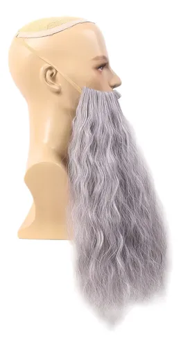 Peluca Con Tema De Fiesta, Bigote Largo Gris Yaki Grandpa