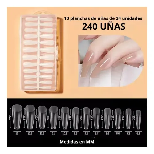 240 Uñas Postizas Profesional Tips Press Soft Gel 006