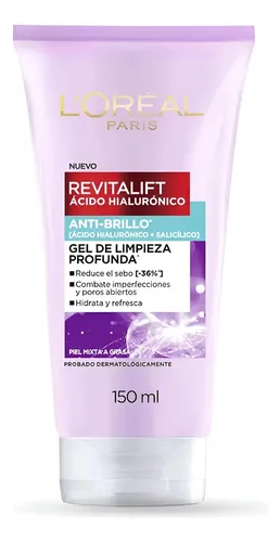 Gel Limpieza Rostro Anti Brillo Ácido Hialurónico 150ml Grasa Y Mixta Día/noche