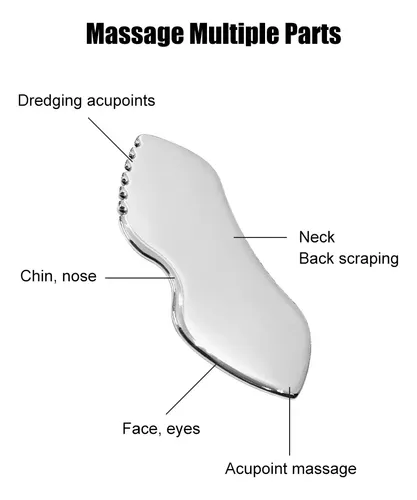 Masajeador Facial Gua Sha Acero Inoxidable Generic