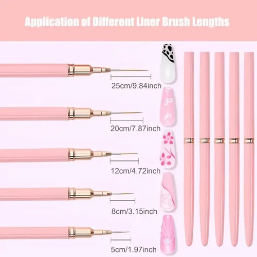 Set De 10 Plumas Para Arte De Uñas, Pinceles Finos Y De Prec