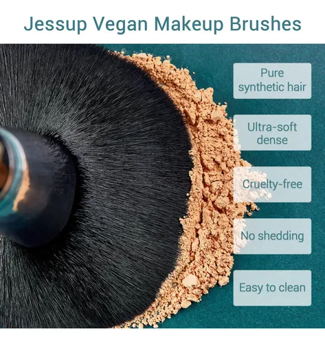 Juego De Brochas De Maquillaje Jessup Pro 15 Piezas Con Mang