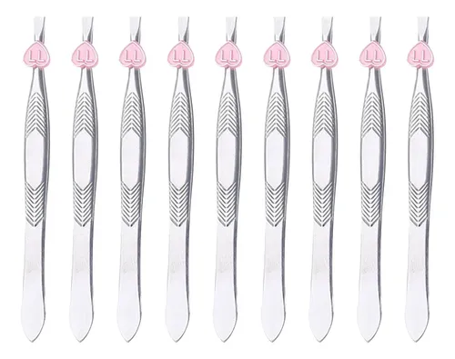 12pcs Pinzas Para Cejas Corazón Acero Inoxidable