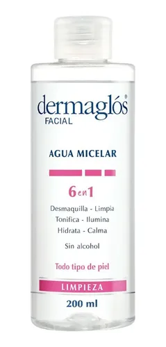Agua Micelar Dermaglos 6 En 1 Limpiador Desmaquillante 200ml