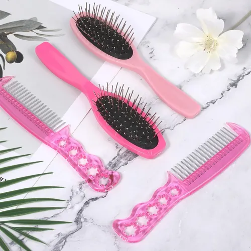 Cepillo De Pelo Luxejie Con Cerdas Metálicas Rosas Y Platead
