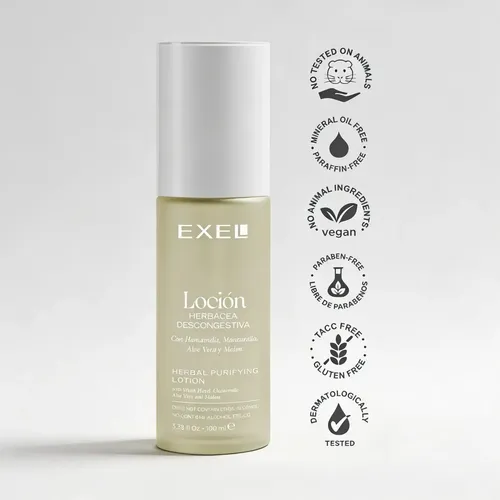 Loción Herbácea Descongestiva Con Hamamelis 100ml Exel Todo Tipo De Piel Día/noche