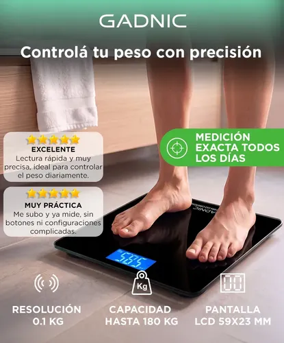 Balanza Digital De Baño Personal Con Maximo De 180 Kg