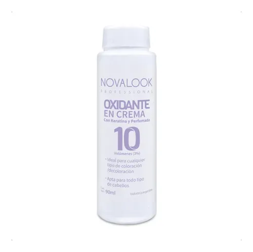 Oxidante En Crema Novalook Con Keratina 10 Volumenes 90 Ml Tono 1 Negro