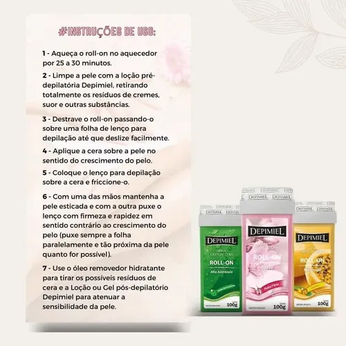 Cera Depilatoria Depimiel Maracuyá Roll-on Recarga 100g