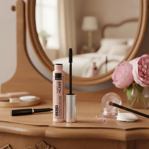 Mascara Pestañas Avon Volumen Serum Make Up Care 10g Negro