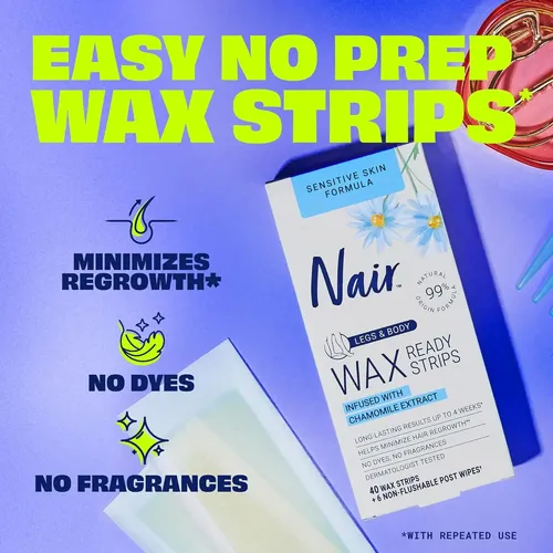 Nair Depiladora Sensible Tiras De Cera, Piernas