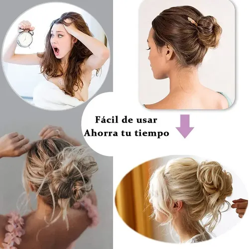 Coleta Postiza Cabello Ondulado Desordenado Vino Rojo A